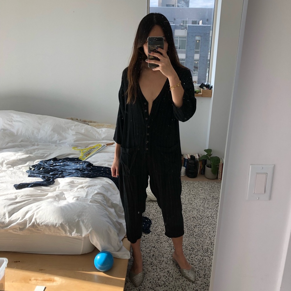Zara Pinstripe Jumpsuit Size S